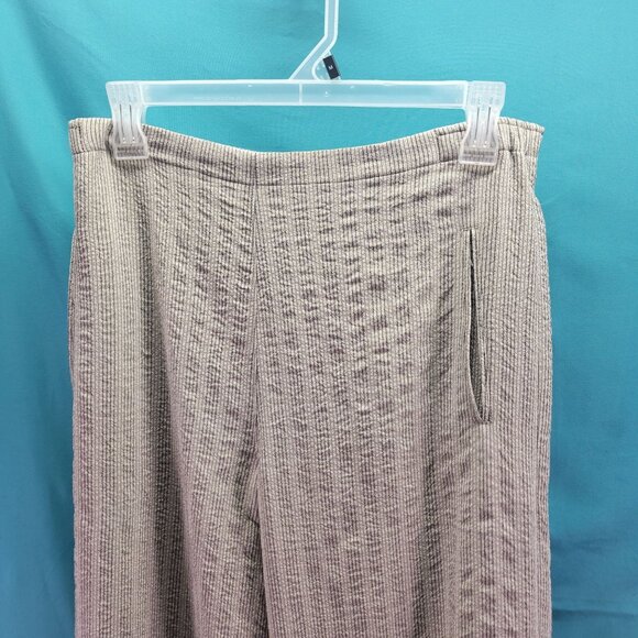 Clemente Textured Beige Pants Size 1 Rayon/Nylon Blend Elastic Waist Womens - Picture 3 of 10